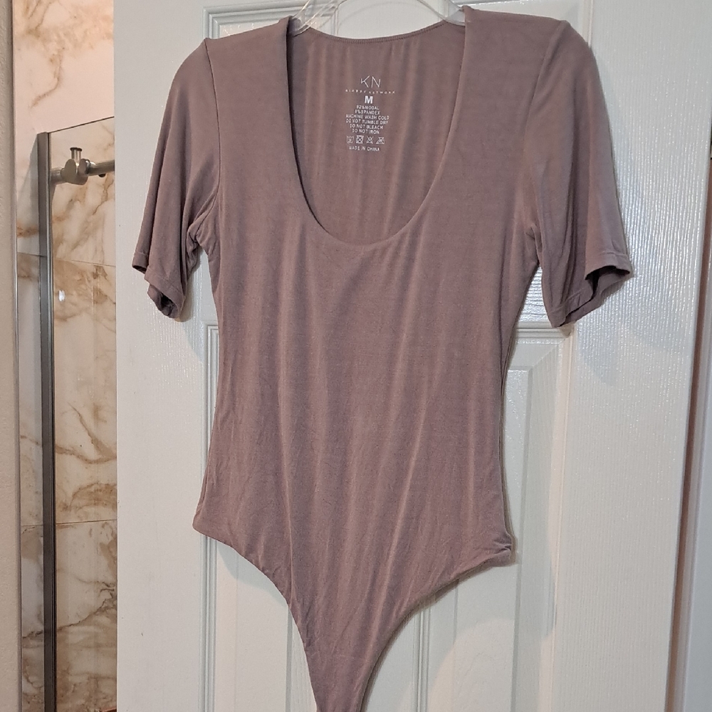 Klassy Network Scoop Neck Fitted Bodysuit